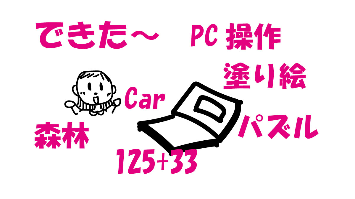 パソコンでできた子供のイメージイラスト