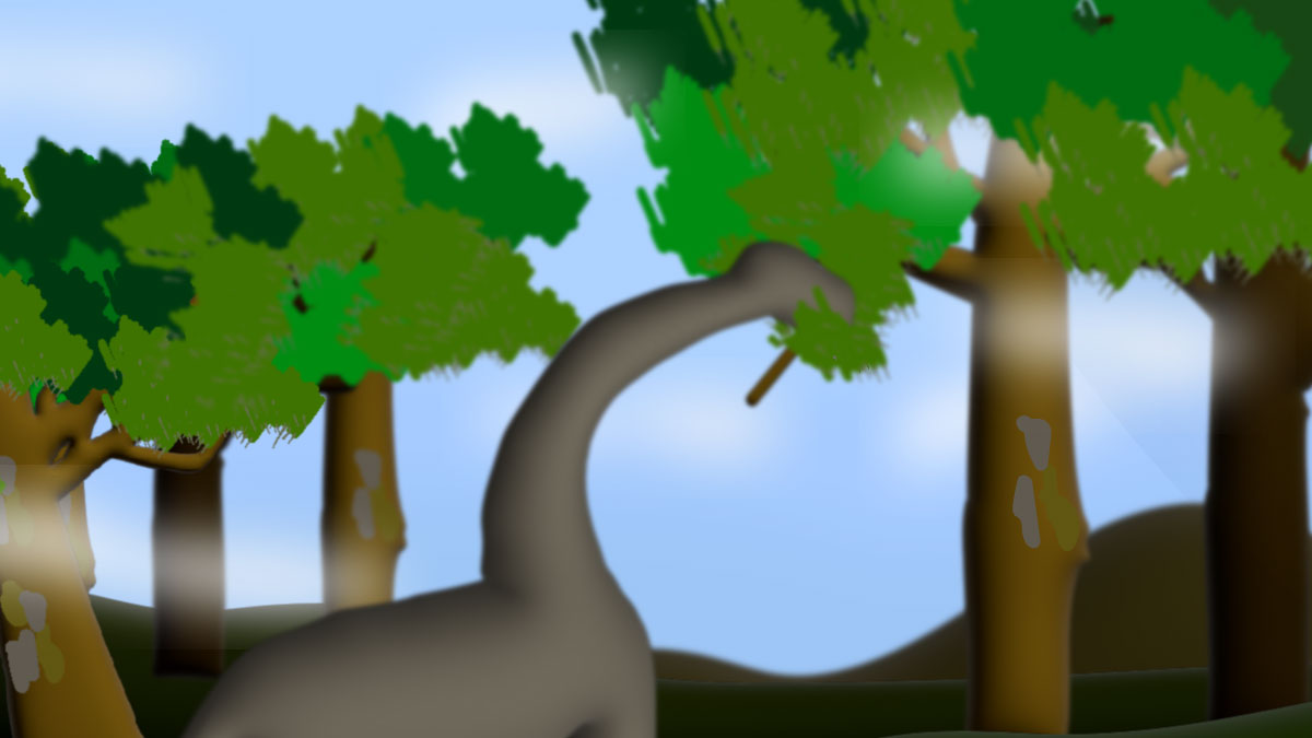 木と恐竜のイラスト